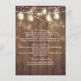 Cartão De Informações Detalhes do Casamento Rustic Country - Informações