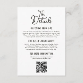 Cartão De Informações Detalhes do Casamento Rústico de Madeira no Campo 