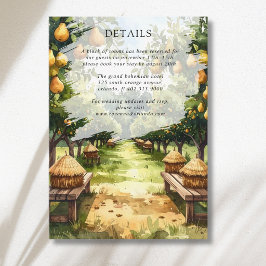 Cartão De Informações Detalhes do Casamento Rústico na Horta de Peras do