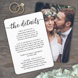 Cartão De Informações Detalhes do Casamento • Script Simples e Foto Eleg