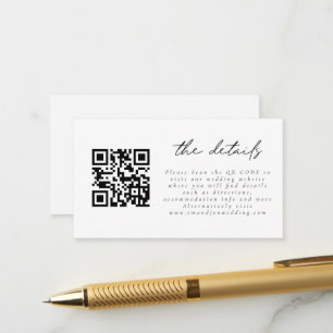 Cartão De Informações Detalhes do Casamento Simples de Script do Código 