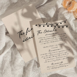 Cartão De Informações Detalhes do Casamento Simples Desenhado na Mão Ret