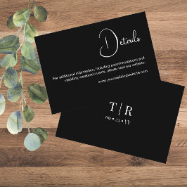 Cartão De Informações Detalhes do Casamento Simples e Minimalista de Pre