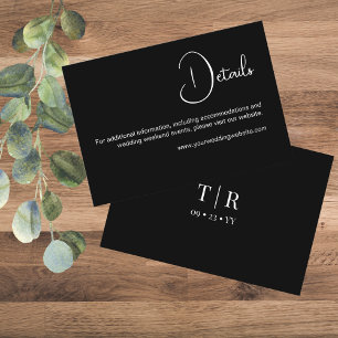 Cartão De Informações Detalhes do Casamento Simples e Minimalista de Pre