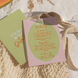 Cartão De Informações Detalhes do Casamento Simulado Manuscrito Quirky D