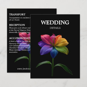 Cartão De Informações 🌈 Detalhes do Casamento Technicolor Love