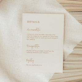 Cartão De Informações Detalhes do Casamento Terrestre Minimalista Modern