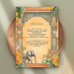 Cartão De Informações Detalhes do Casamento Tradicional do Sul da Índia