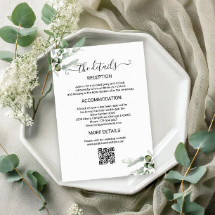 Cartão De Informações Detalhes do Casamento Verde