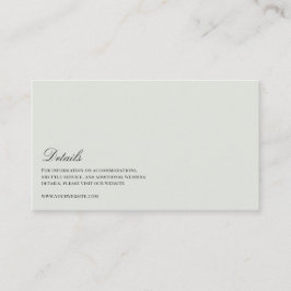 Cartão De Informações Detalhes do Casamento Verde Elegante de Black & Sa