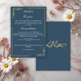 Cartão De Informações Detalhes do Casamento Victoriano Elegante