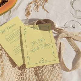 Cartão De Informações Detalhes do Casamento Whimsical manuscrito em amar
