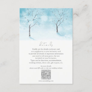 Cartão De Informações Detalhes do Casamento Winter Freshness
