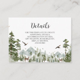 Cartão De Informações Detalhes do Chá de fraldas da floresta de pinheiro