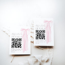 Cartão De Informações Detalhes do Chá de fraldas Minimista de Arco Rosa