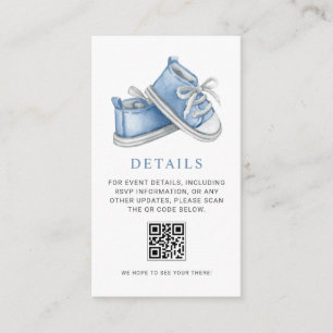 Cartão De Informações Detalhes do Código QR da Chuvinha de Bebê Blue Bab