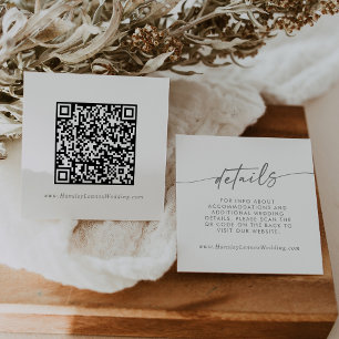 Cartão De Informações Detalhes do Código QR de Casamento da Cinza Boho C
