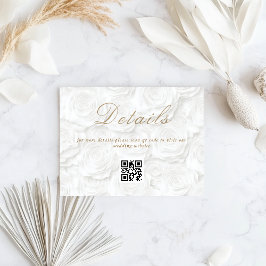Cartão De Informações Detalhes do código QR de Casamento Floral