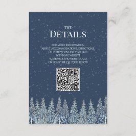 Cartão De Informações Detalhes do Código QR do Casamento de Inverno Rúst