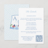 Detalhes do Código QR do Crest de Casamento Azul-B