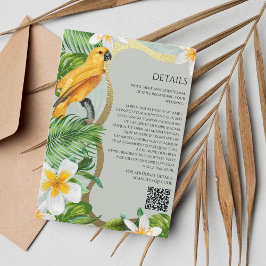 Cartão De Informações Detalhes do Código QR Floral de Luau, Floresta Tro