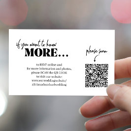 Cartão De Informações Detalhes do código QR moderno online rsvp website 