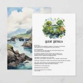 Cartão De Informações Detalhes do Convidado de Casamento Aquarela Irland