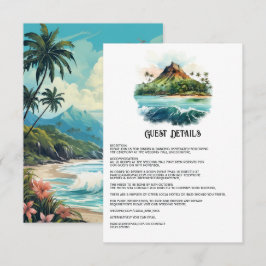 Cartão De Informações Detalhes do convidado de casamento aquarela no Hav