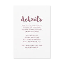 Detalhes do Convidado de Casamento Branco e Mauve
