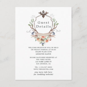 Cartão De Informações Detalhes do Convidado de Casamento de Laurel Crest