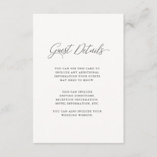 Cartão De Informações Detalhes do Convidado de Casamento de Ouro e Azul-