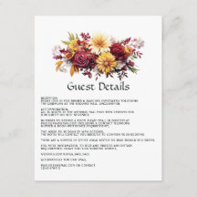 Detalhes do Convidado de Casamento Floral Amarelo