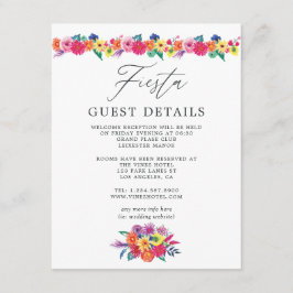 Cartão De Informações Detalhes do Convidado de Casamento Floral Aquarela