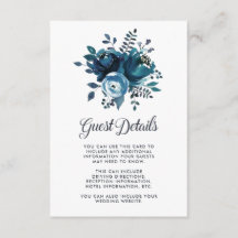 Detalhes do Convidado de Casamento Floral Azul Ins
