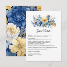 Detalhes do Convidado de Casamento Floral Dourado