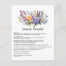 Detalhes do Convidado de Casamento Floral Lavanda 