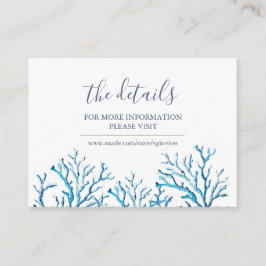 Cartão De Informações Detalhes do Convidado do Coral do Mar Costeiro Tro