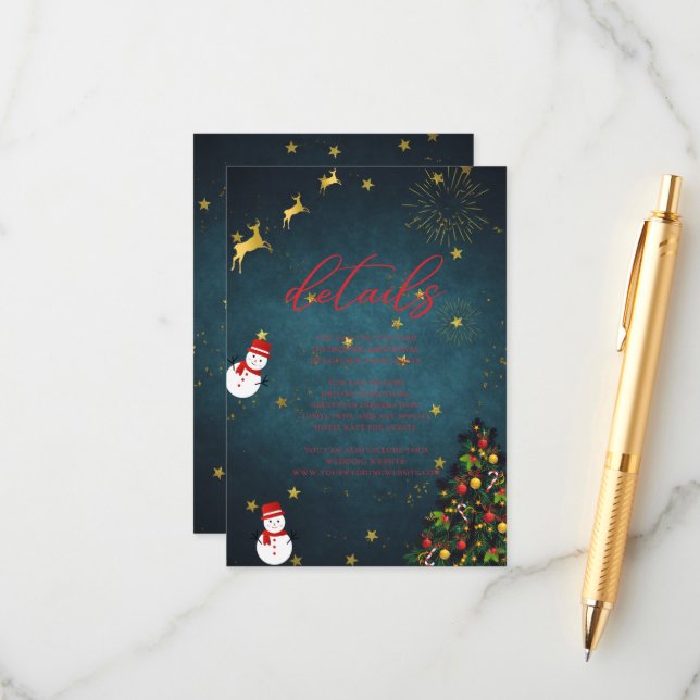 Cartão De Informações Detalhes do Convidado do Feriado de Natal Feliz (Frente/Verso In Situ)