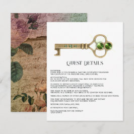 Cartão De Informações Detalhes do Convidado Gótico do Halloween