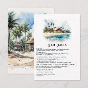 Cartão De Informações Detalhes do Convidado para Casamento Watercolor Pu