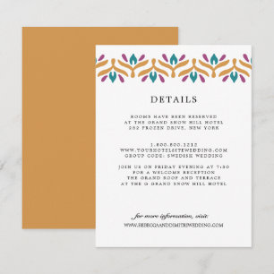 Cartão De Informações Detalhes do Convidado sobre a Arte Popular Indiana