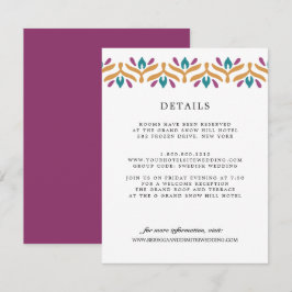 Cartão De Informações Detalhes do Convidado sobre Arte Popular Indiana W