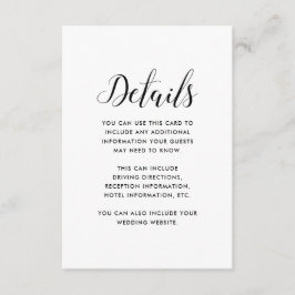 Cartão De Informações Detalhes do Convidado sobre Casamento Negro e Bran