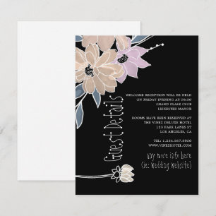 Cartão De Informações Detalhes do Convidados de Casamento com Aquarela M