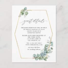 Cartão De Informações Detalhes do Convidados para Casamento Floresta Euc