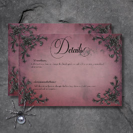 Cartão De Informações Detalhes do Coração de Filigre Gótico Preto e Borg