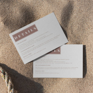 Cartão De Informações Detalhes do Elegante Brown Minimalista Simples