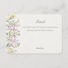 Cartão De Informações Detalhes do Evento Floral Boho de Flores Selvagens
