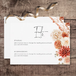 Cartão De Informações Detalhes do Floral do Boho de Pé e Push de Queda