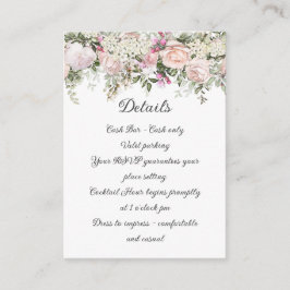 Cartão De Informações Detalhes do Floral Rosa de Verão